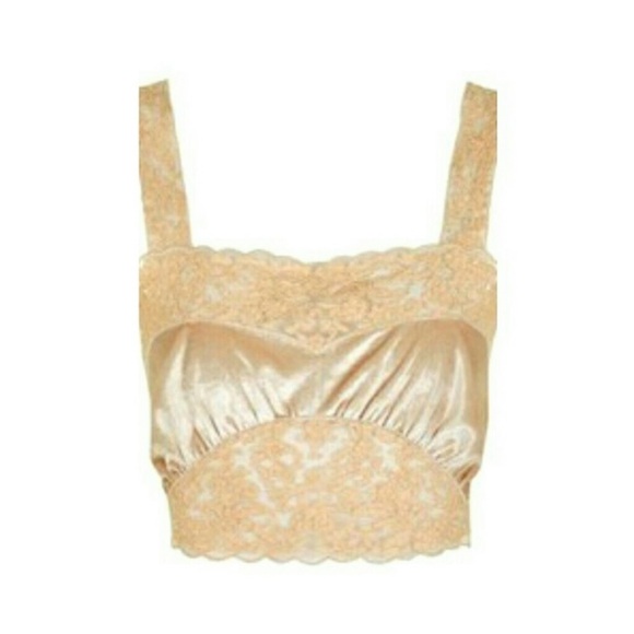 Topshop Antique Lace Velvet Crop Top Bralette - Picture 2 of 11